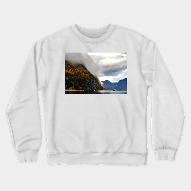 Aurlandsfjord Flam Norwegian Fjord Norway Crewneck Sweatshirt by Andy Evans Photos